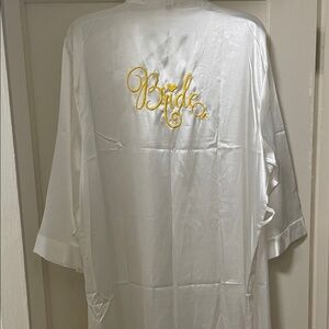 White Satin Bride Robe - NWOT - never used